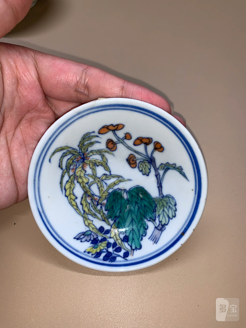 清晚期 斗彩花卉纹小碟一对 - 图6